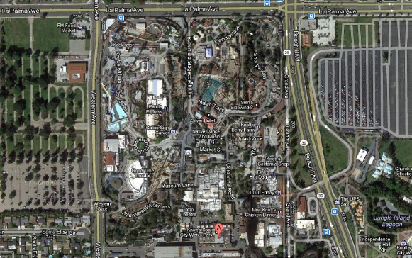 Knotts Berry Farms - Satellite View