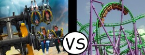 Batman 4D Coaster vs Jokers Jinx Coaster - Six Flags