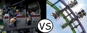 Dark Knight Coaster vs Joker 4D Coaster - Six Flags