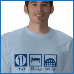 Eat Sleep Ride Roller Coaster TShirt