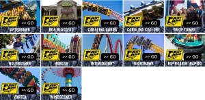 Carowinds' 2012 Fast Lane Attractions