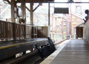 Wheelchair on Roller Coaster Tracks