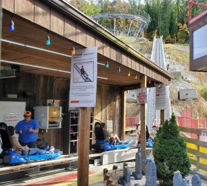 The Coaster Goats on the Roof - Loading Station - Mountain Coaster